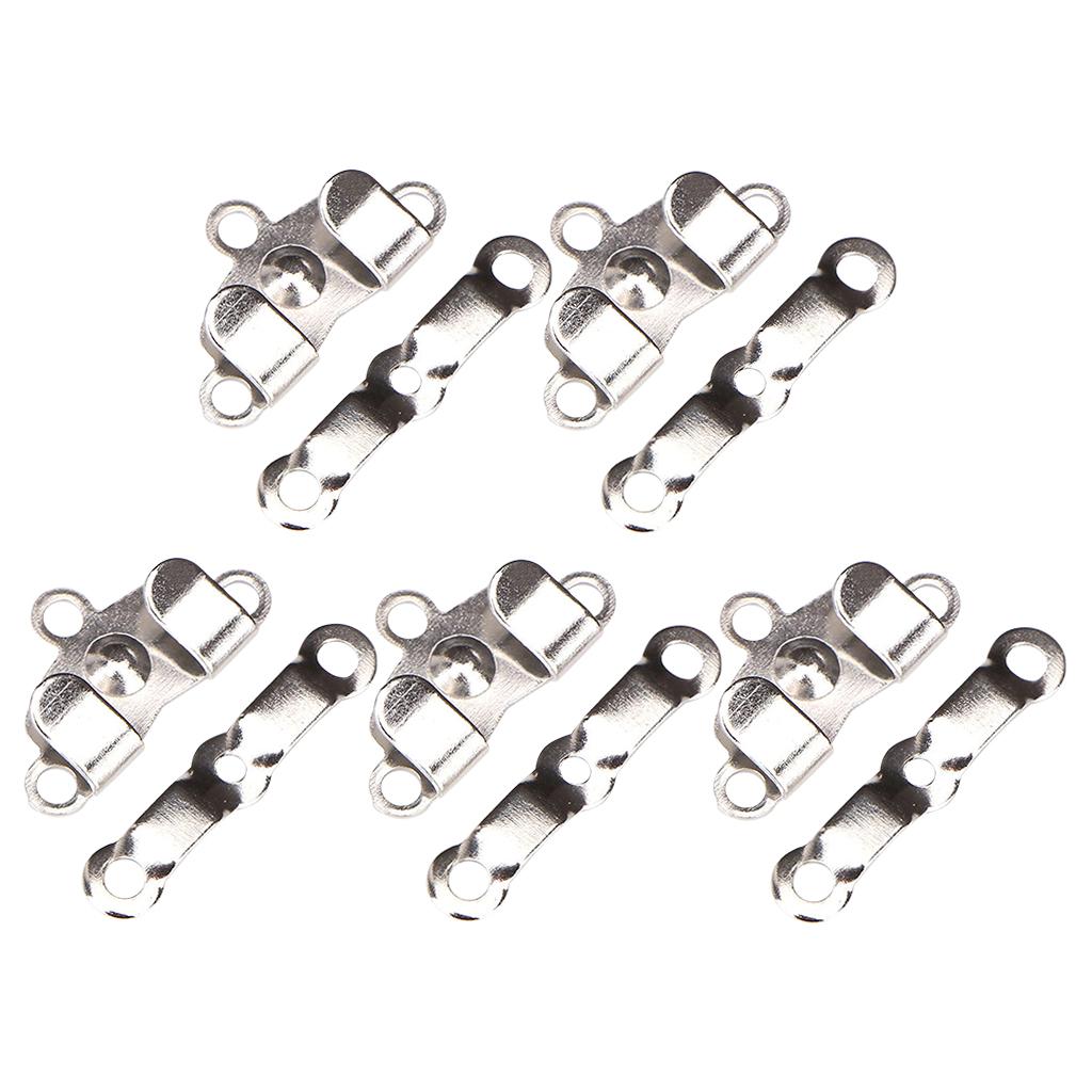 5 Pair Trouser Hooks Clothes Trousers Pants Fasteners Style 6 Silver