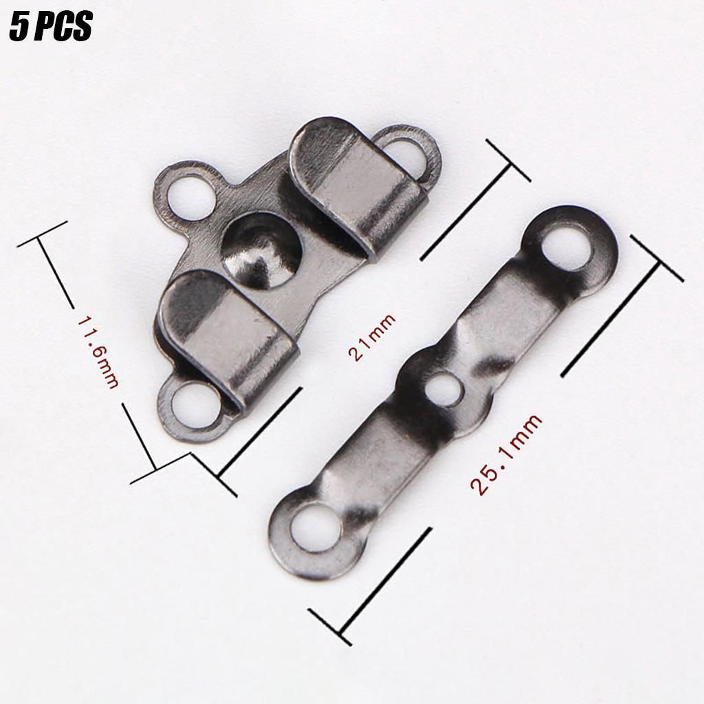 5 Pair Trouser Hooks Clothes Trousers Pants Fasteners Style 6 Grey