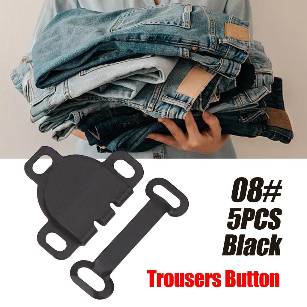 5 Pair Trouser Hooks Clothes Trousers Pants Fasteners Style 8 Black