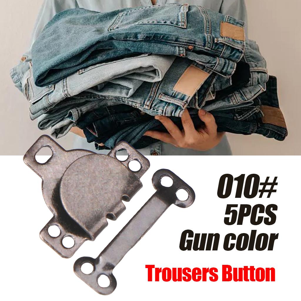 5 Pair Trouser Hooks Clothes Trousers Pants Fasteners Style 10 Grey