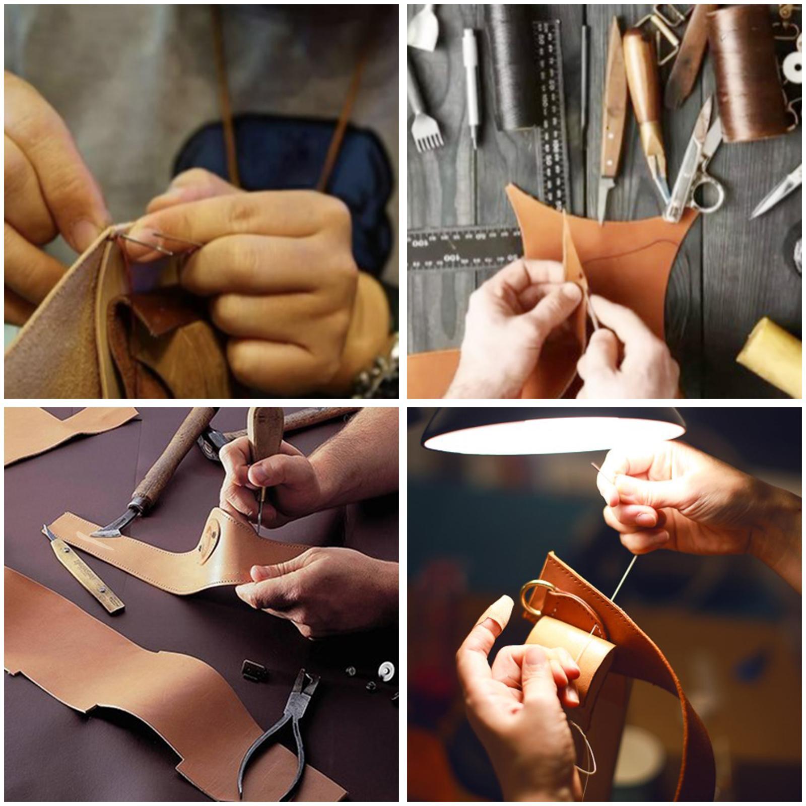 27x Leather Craft Tools Kit Saddle Groover Carving Punch Tool Stitching