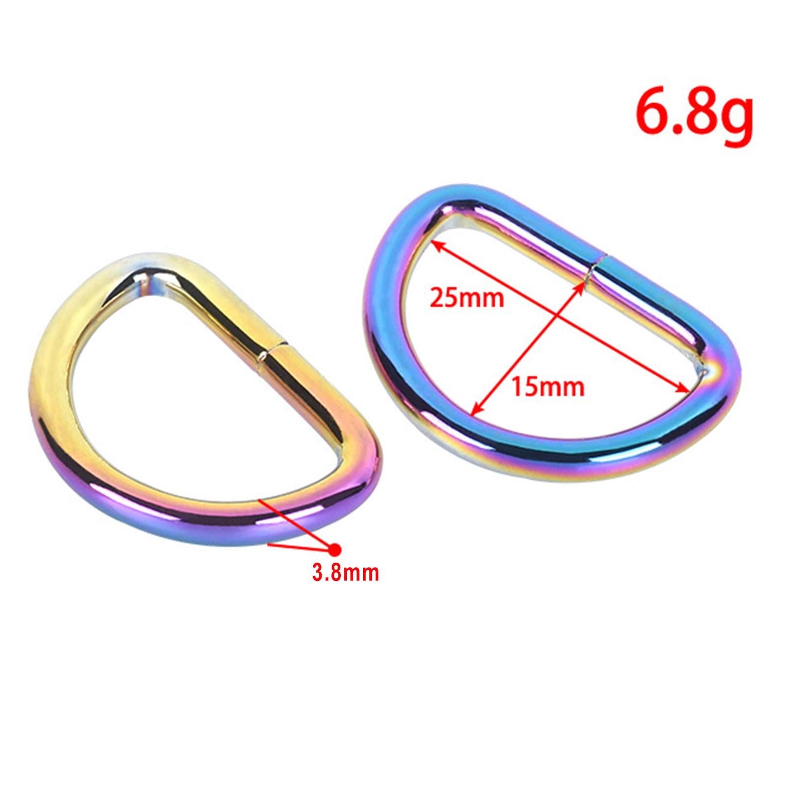 D Ring Buckles for Webbing Strap Hand Bag Belt Leather Craft 3.8x15x25mm
