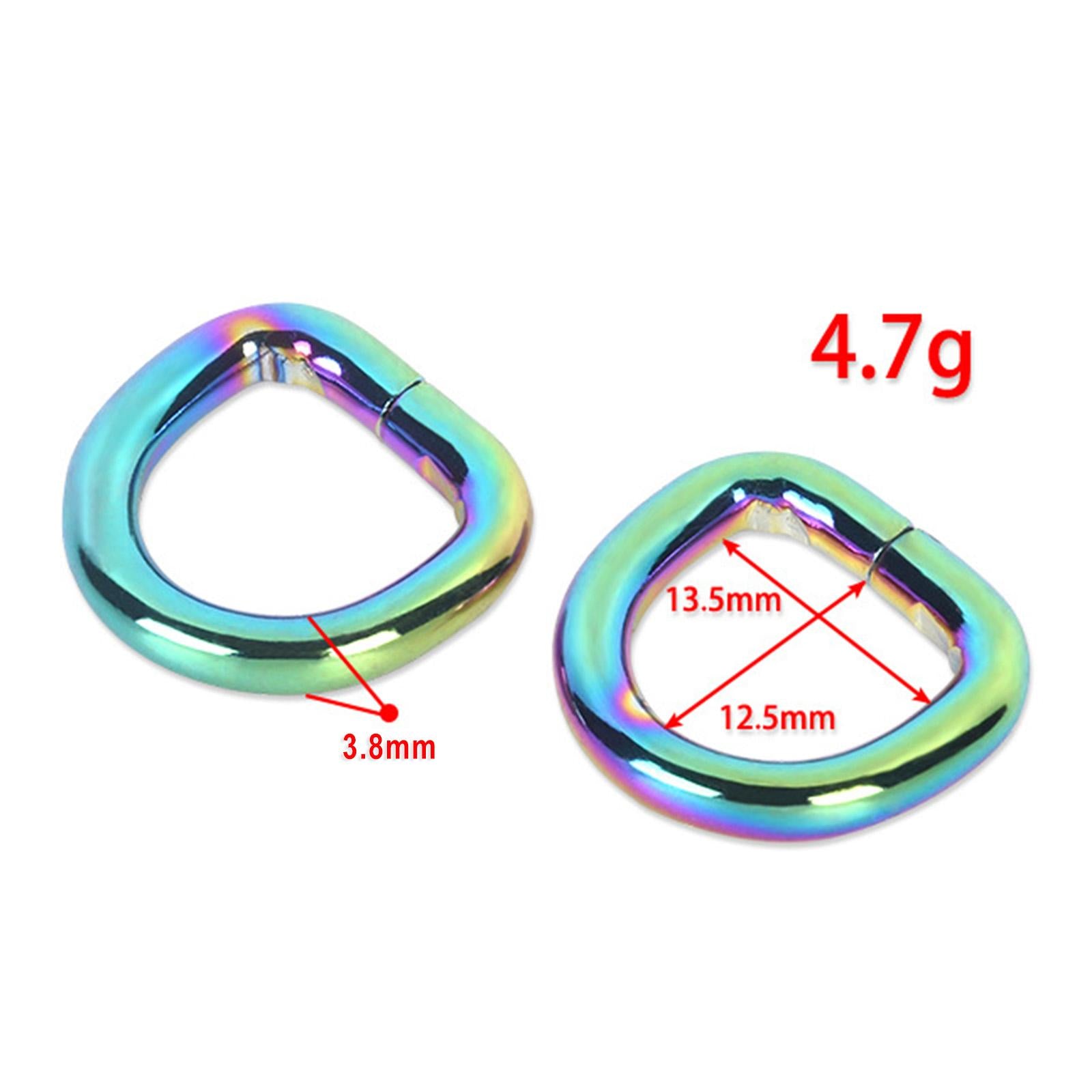 D Ring Buckles for Webbing Strap Hand Bag Belt Leather Craft 3.8x12.5x13.5mm