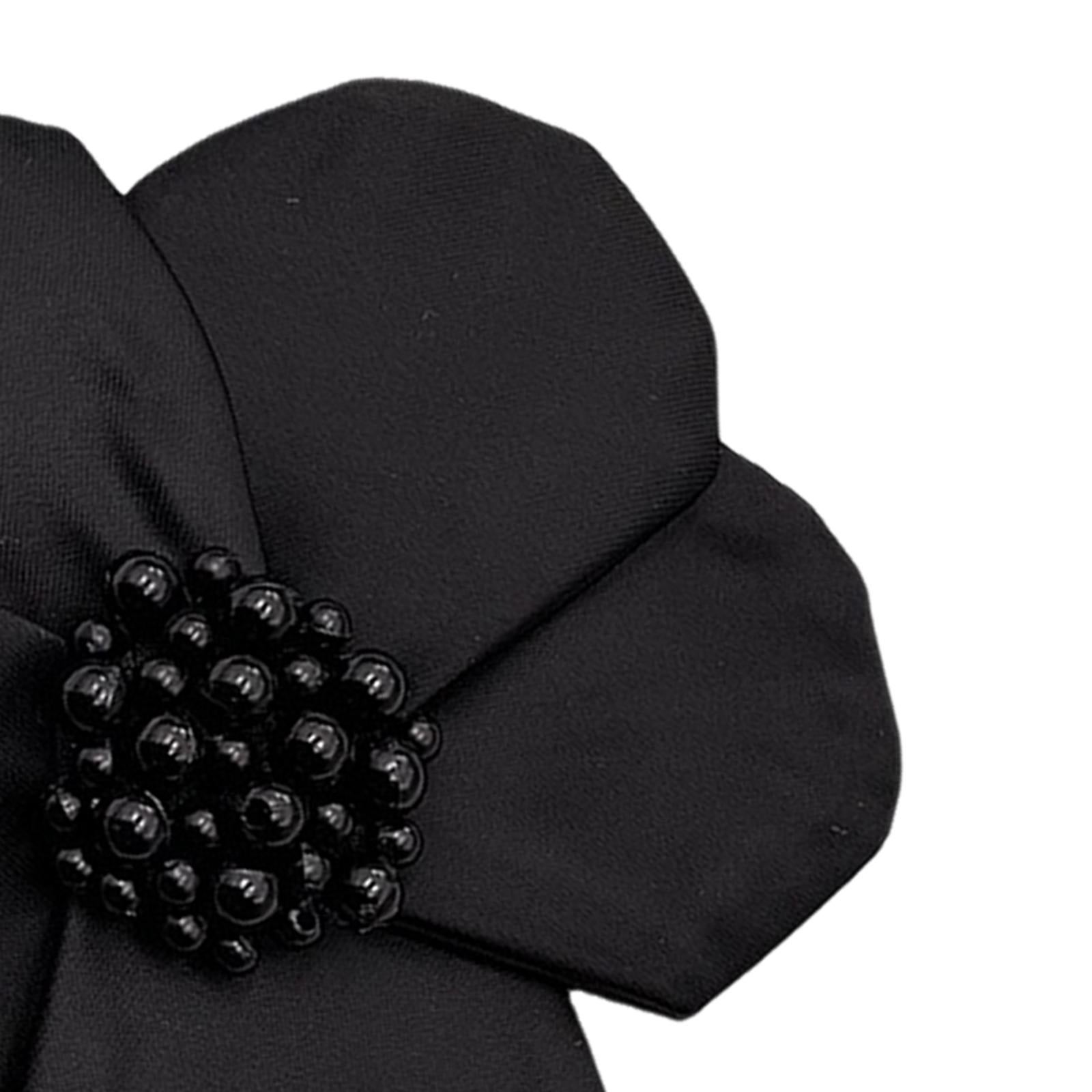 3x Beaded Sew-On Applique Craft Patch for Clothes Embroidered Patch Crafts Black