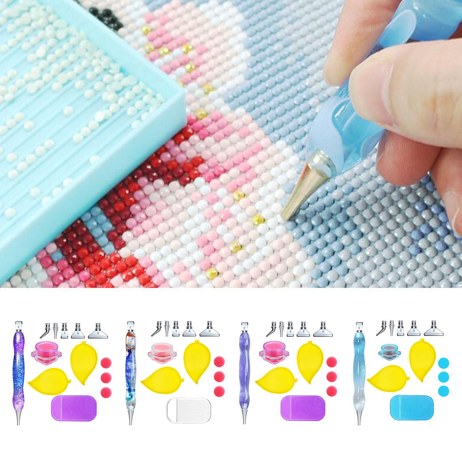 5D Resin Diamond Pen Point Drill Cross Stitch Embroidery Gradient purple