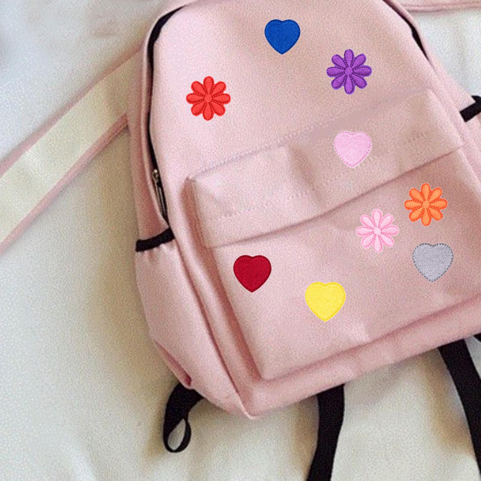 Iron on/ Sew on Patches for Bags Jeans Clothes Hat DIY 40pcs Heart Flower