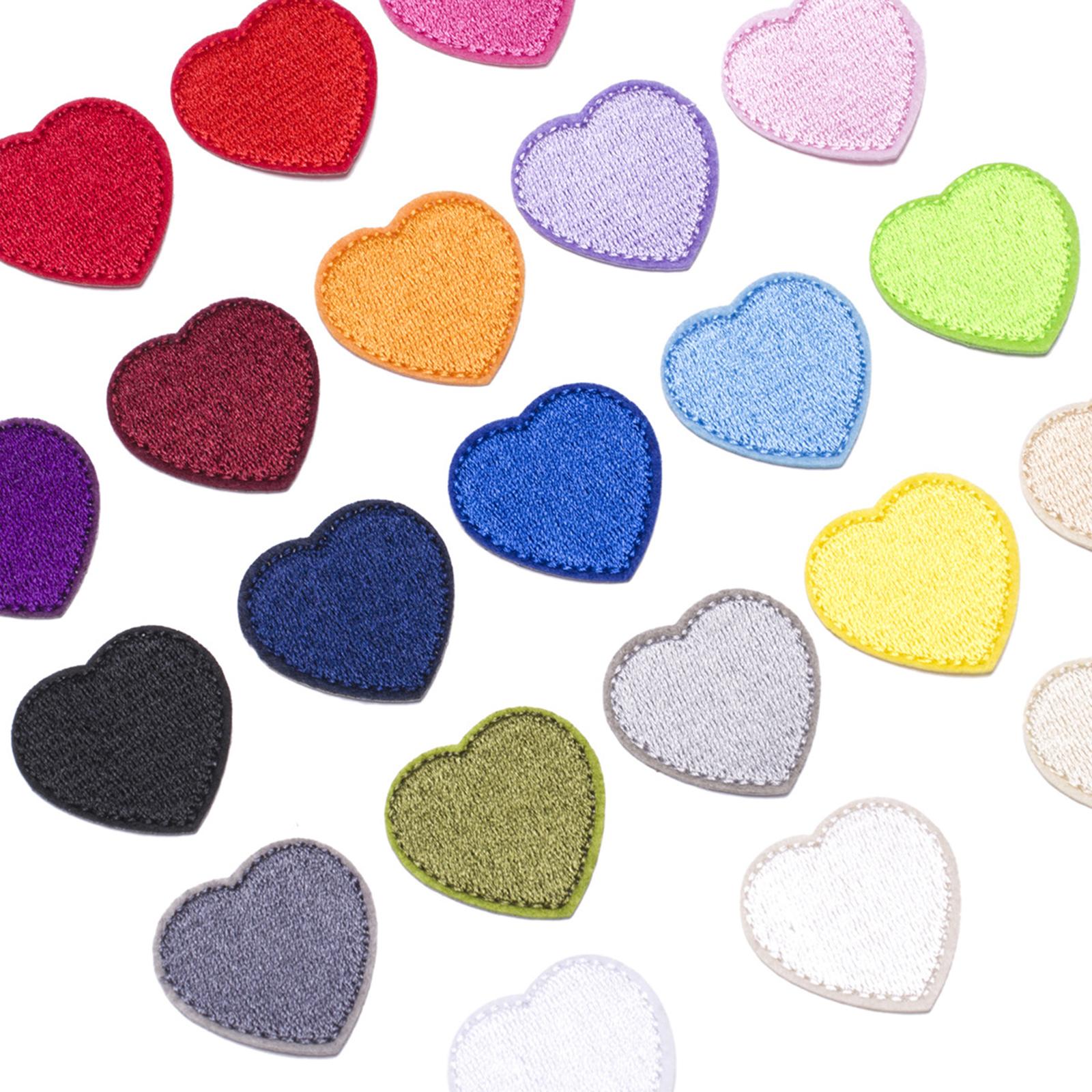 Iron on/ Sew on Patches for Bags Jeans Clothes Hat DIY 40pcs Heart Flower