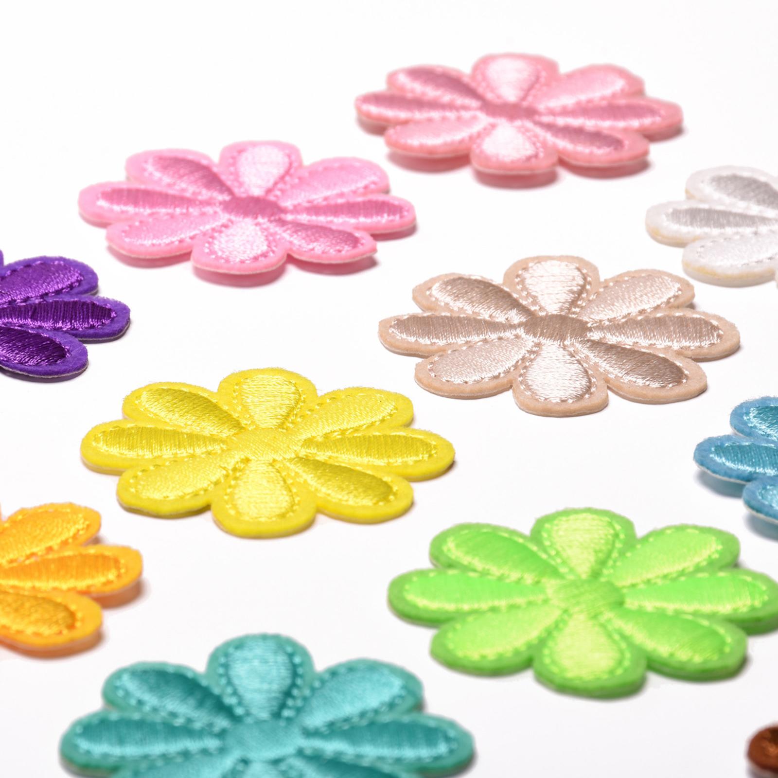Iron on/ Sew on Patches for Bags Jeans Clothes Hat DIY 40pcs Heart Flower