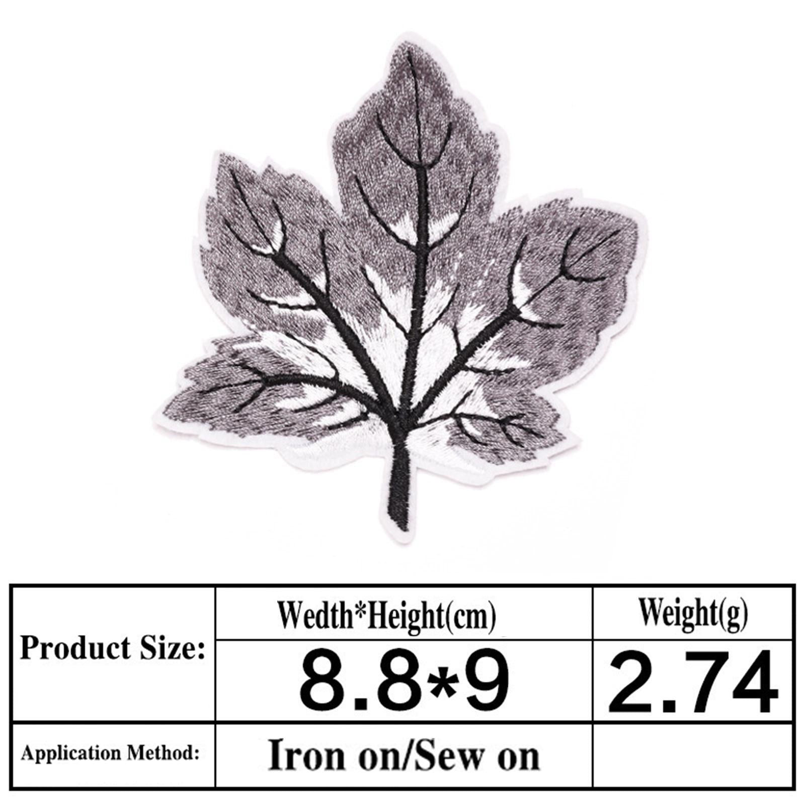 Iron on/ Sew on Patches for Bags Jeans Clothes Hat DIY 12pcs Maple leaf