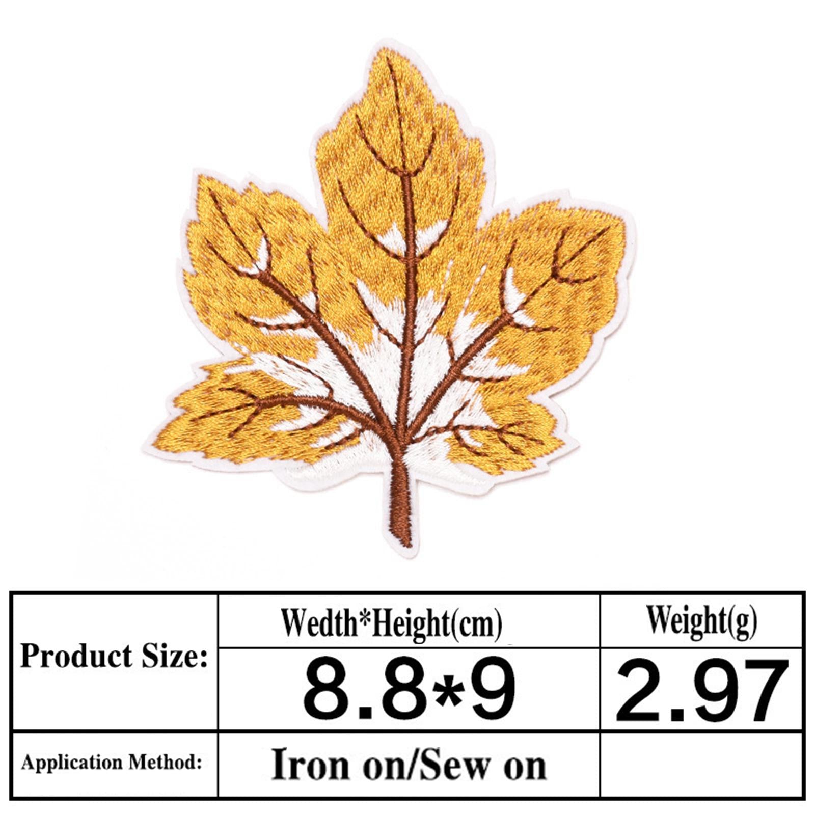 Iron on/ Sew on Patches for Bags Jeans Clothes Hat DIY 12pcs Maple leaf