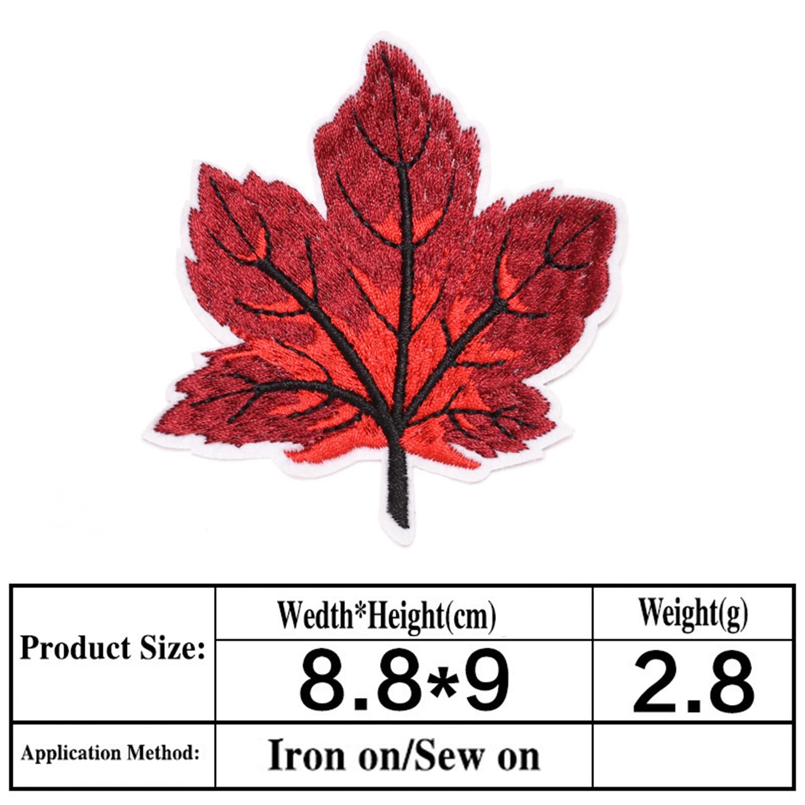 Iron on/ Sew on Patches for Bags Jeans Clothes Hat DIY 12pcs Maple leaf