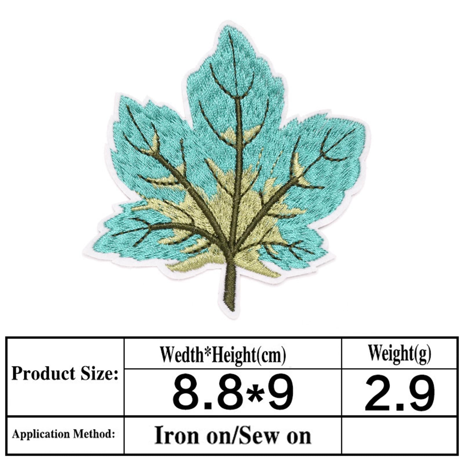 Iron on/ Sew on Patches for Bags Jeans Clothes Hat DIY 12pcs Maple leaf