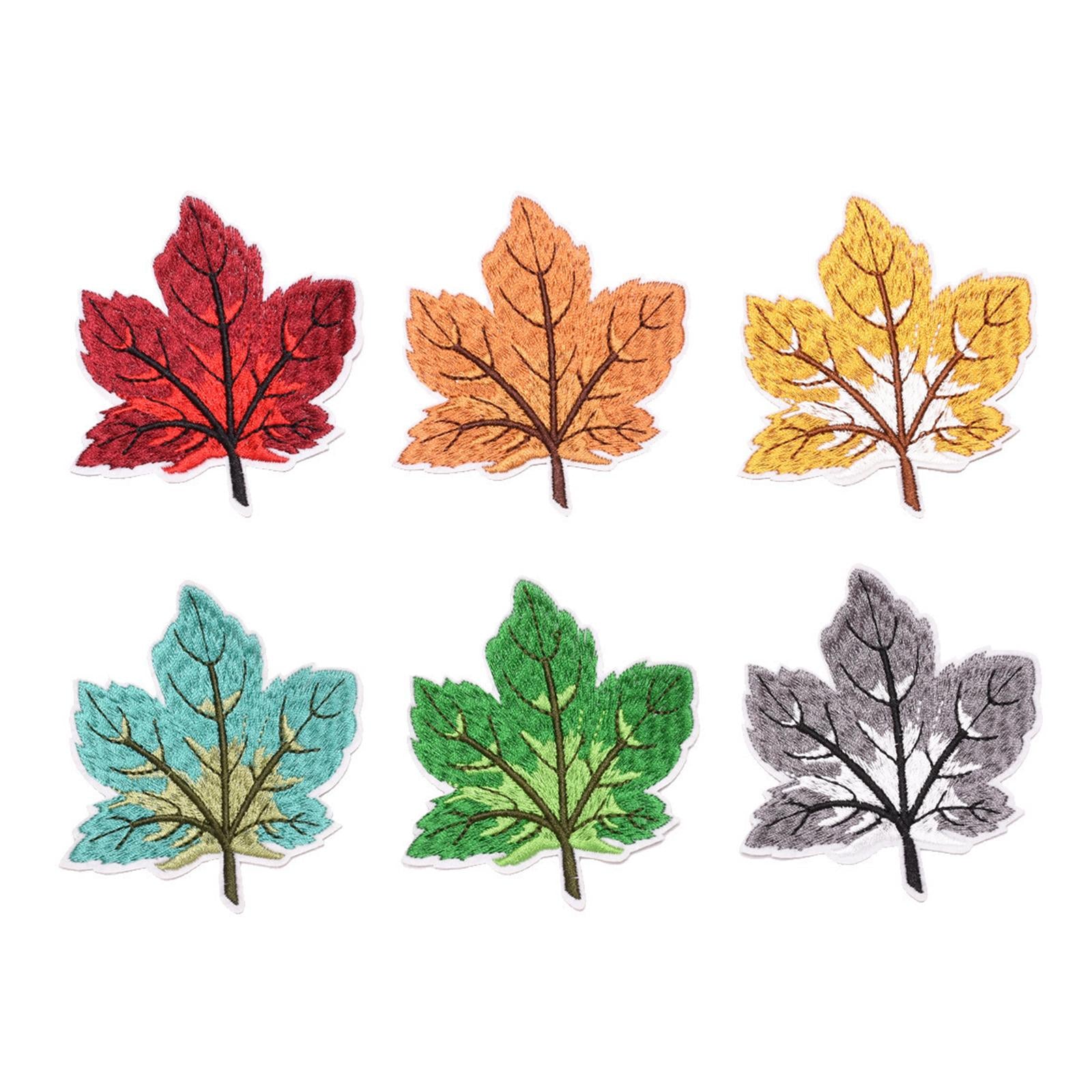 Iron on/ Sew on Patches for Bags Jeans Clothes Hat DIY 12pcs Maple leaf