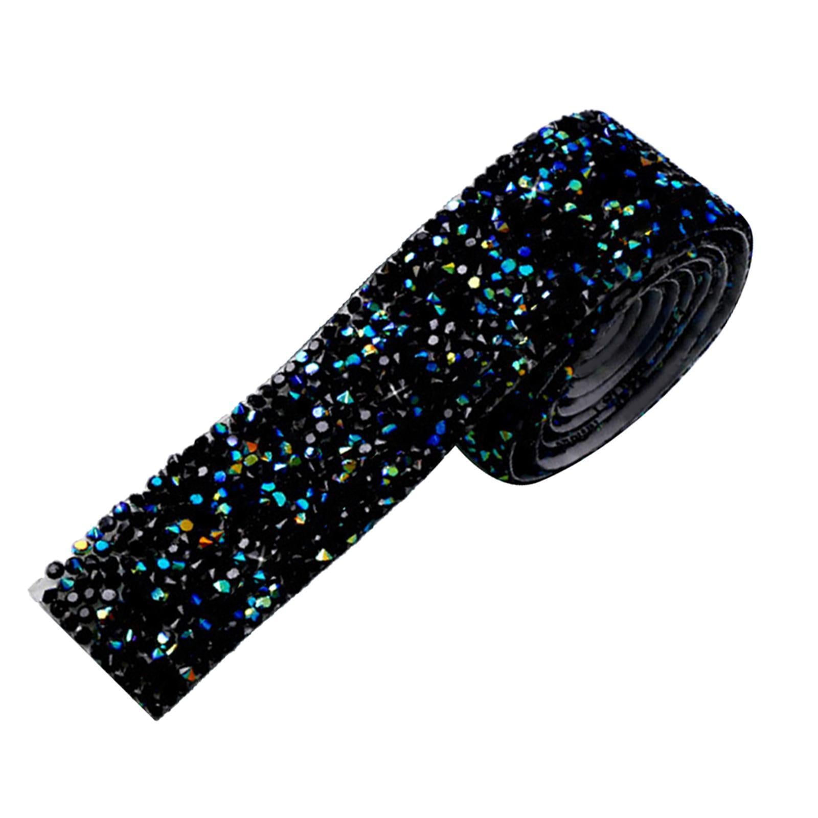4 Rolls Adhesive Hotfix Rhinestones Tape Crystal Ribbon Trim Wedding Black