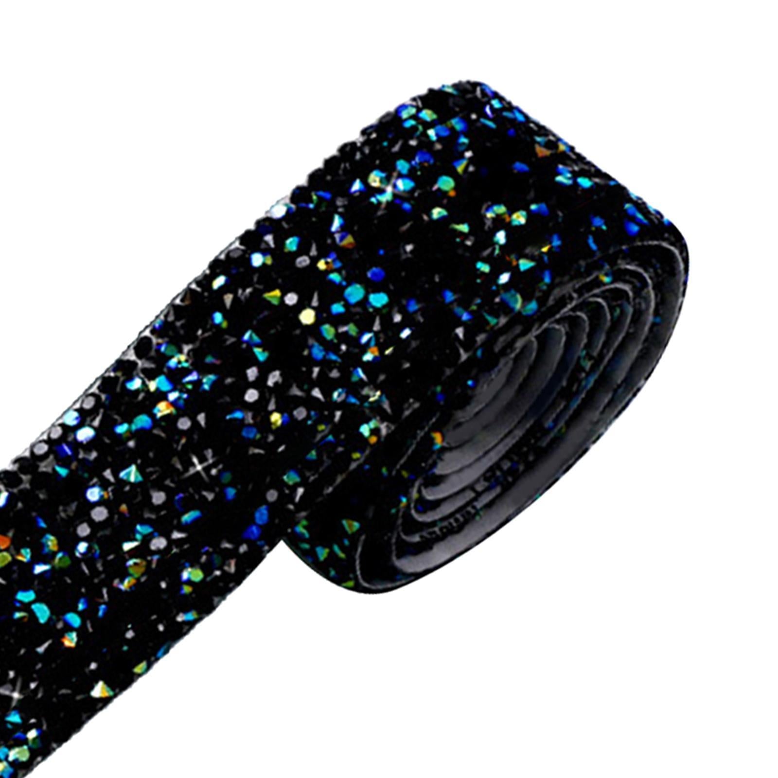 4 Rolls Adhesive Hotfix Rhinestones Tape Crystal Ribbon Trim Wedding Black