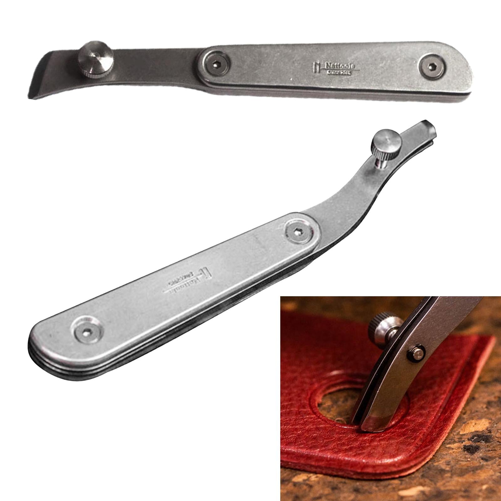 Stainless Steel Leather Edge Creaser Adjustable Leathercraft Crimping Tool Edge Trimmer