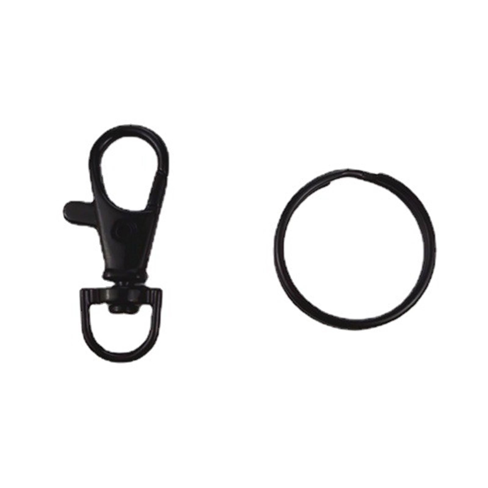35Pcs Black Keyring Blanks Key Rings with Chain and Key Opens Jump Rings