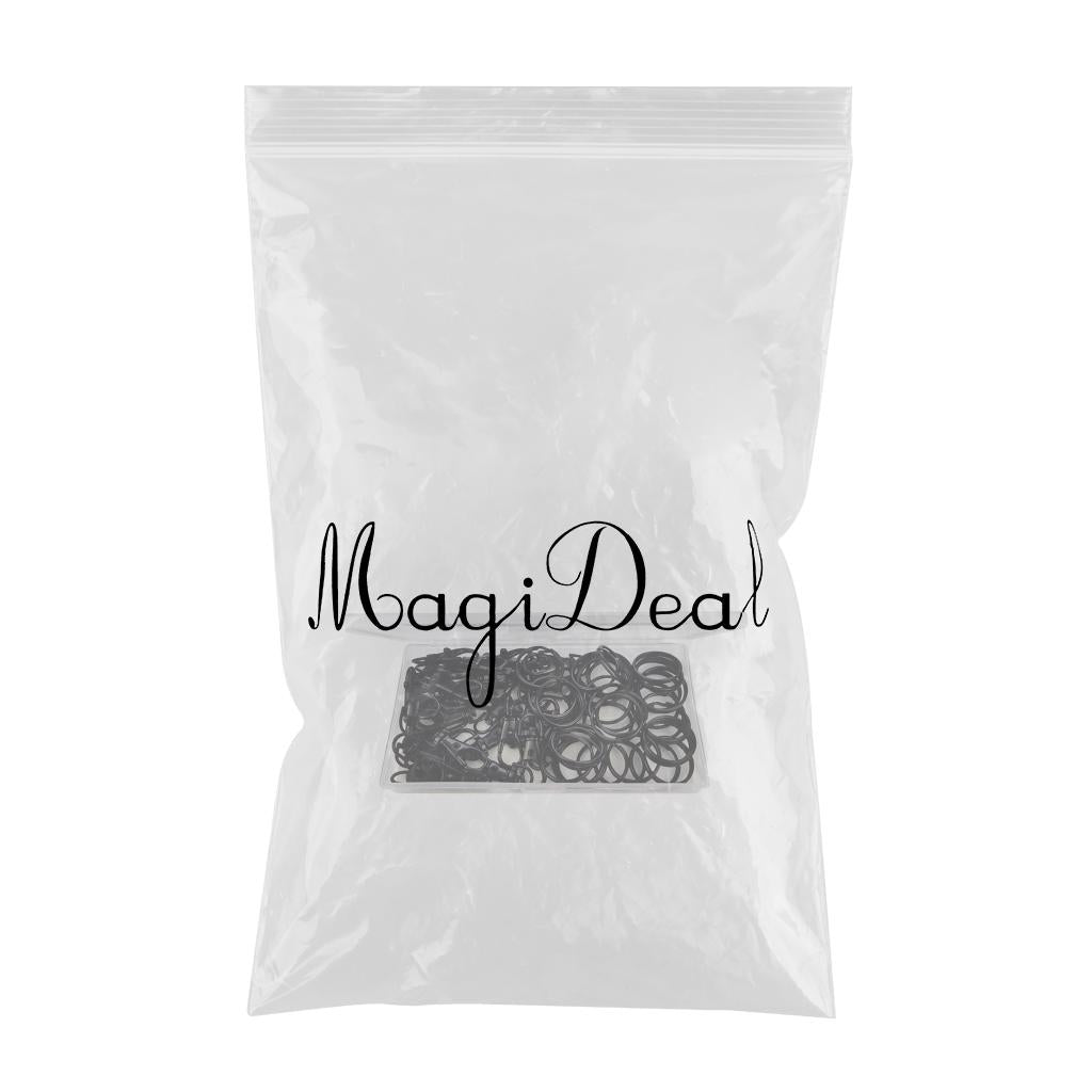 35Pcs Black Keyring Blanks Key Rings with Chain and Key Opens Jump Rings