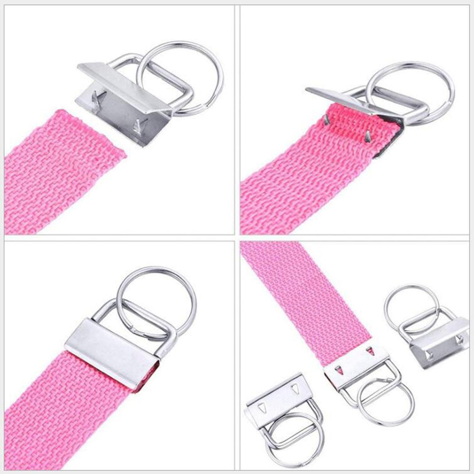 72Pcs Key Fob Hardware Wristlet Set 6 Colors with Rings for Key Lanyard