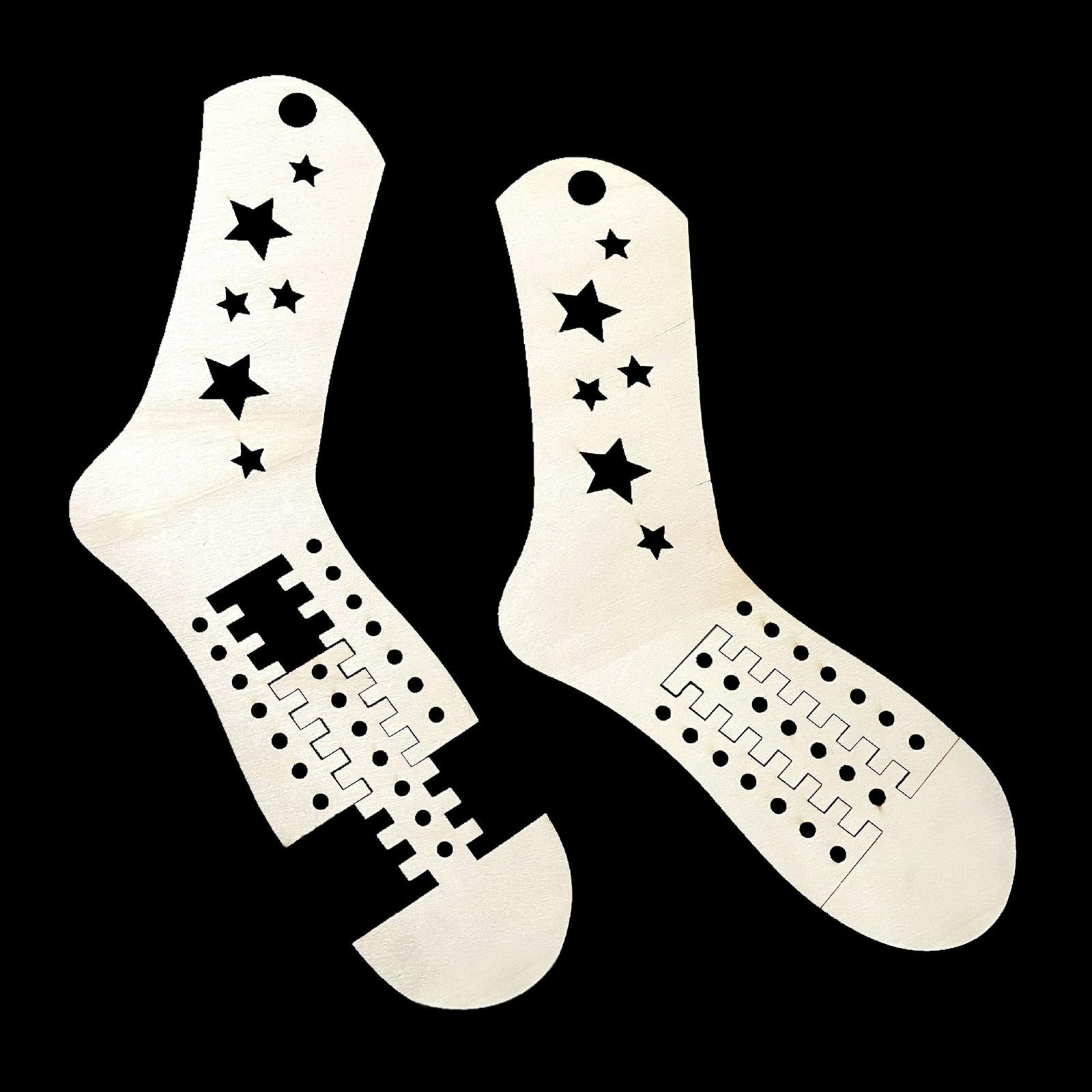 2x Sock Blockers Mould Knitting Stretcher Wooden for Adult Five-pointed star