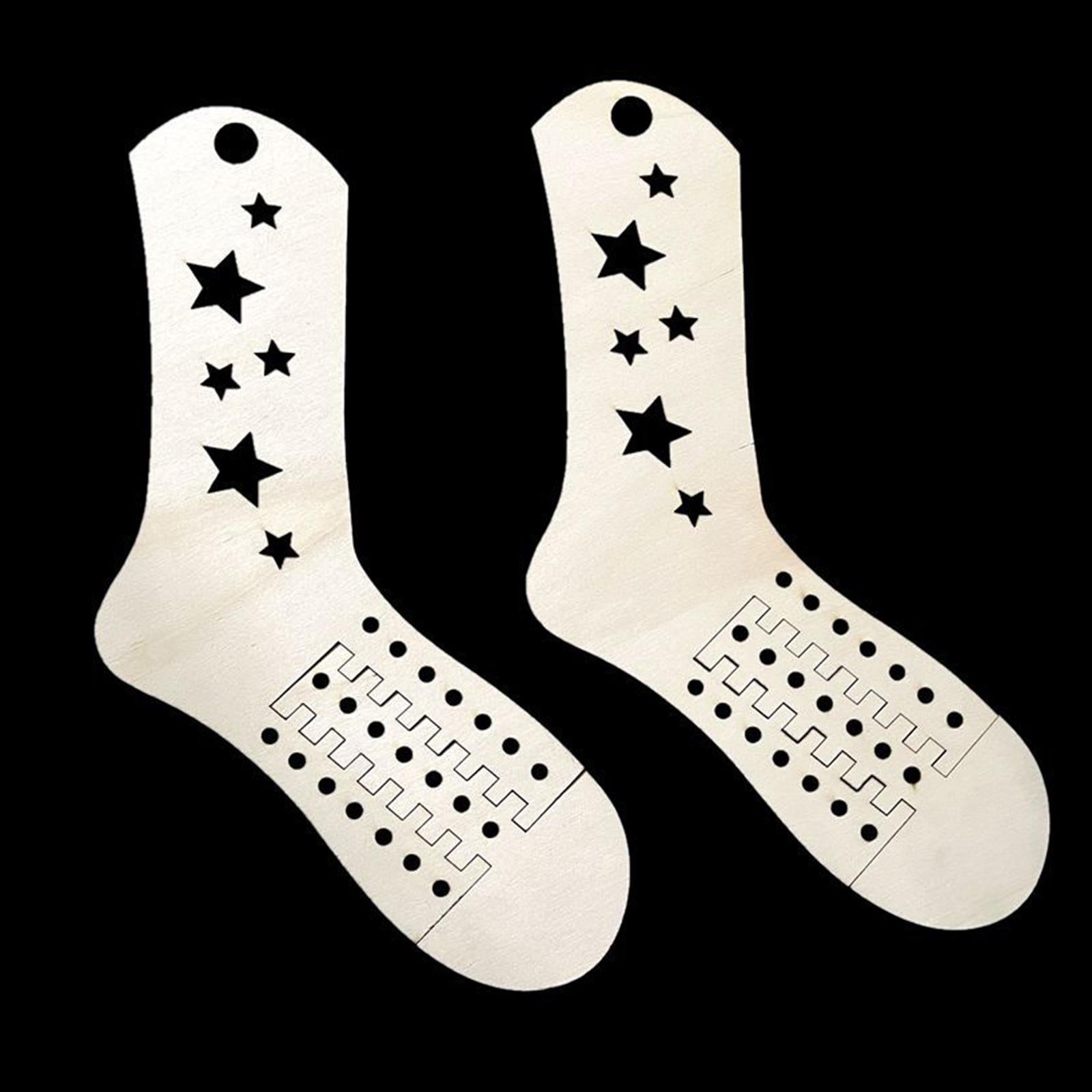 2x Sock Blockers Mould Knitting Stretcher Wooden for Adult Five-pointed star