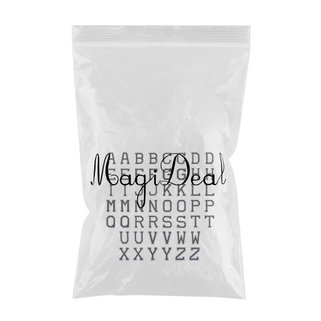 Alphabet / Letters Iron On Patch Badge Kids A-Z Letter Patches for Clothing Black 52pcs