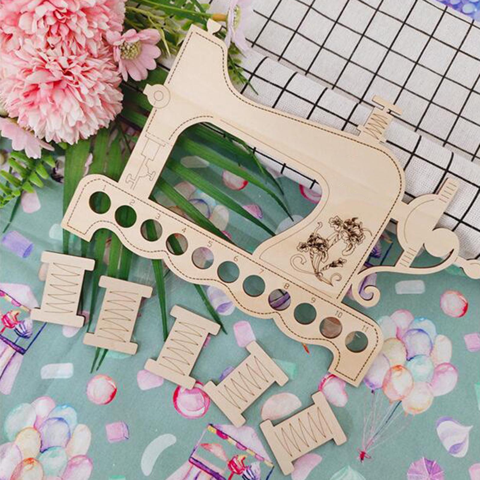11x Wooden Embroidery Floss Organizer Cross Stitch Thread Holder Storage