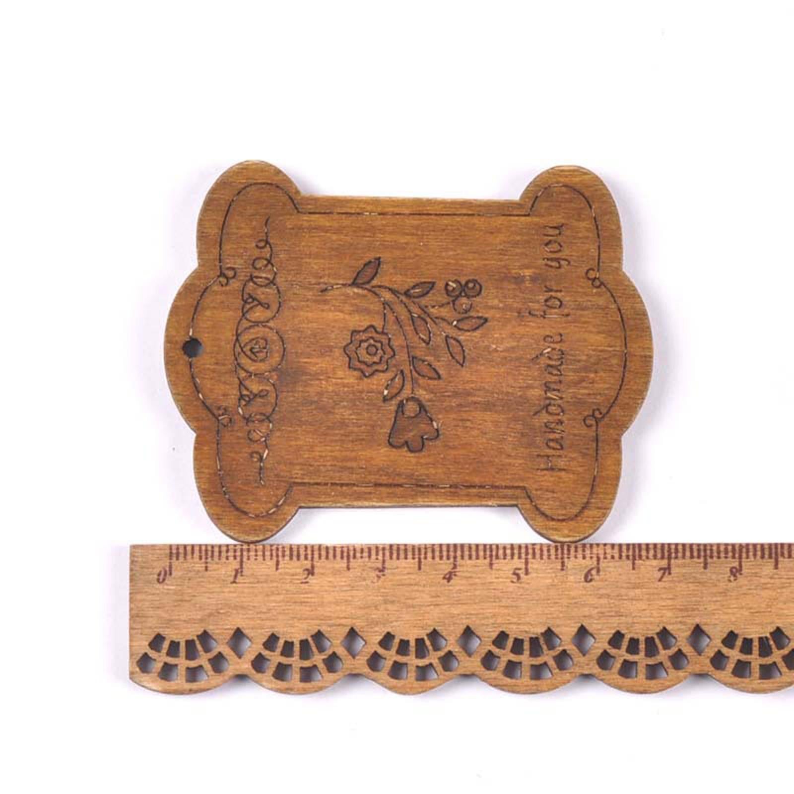 Wooden Floss Bobbins Cross Stitch Cotton Thread Bobbin Flower pattern 10pcs