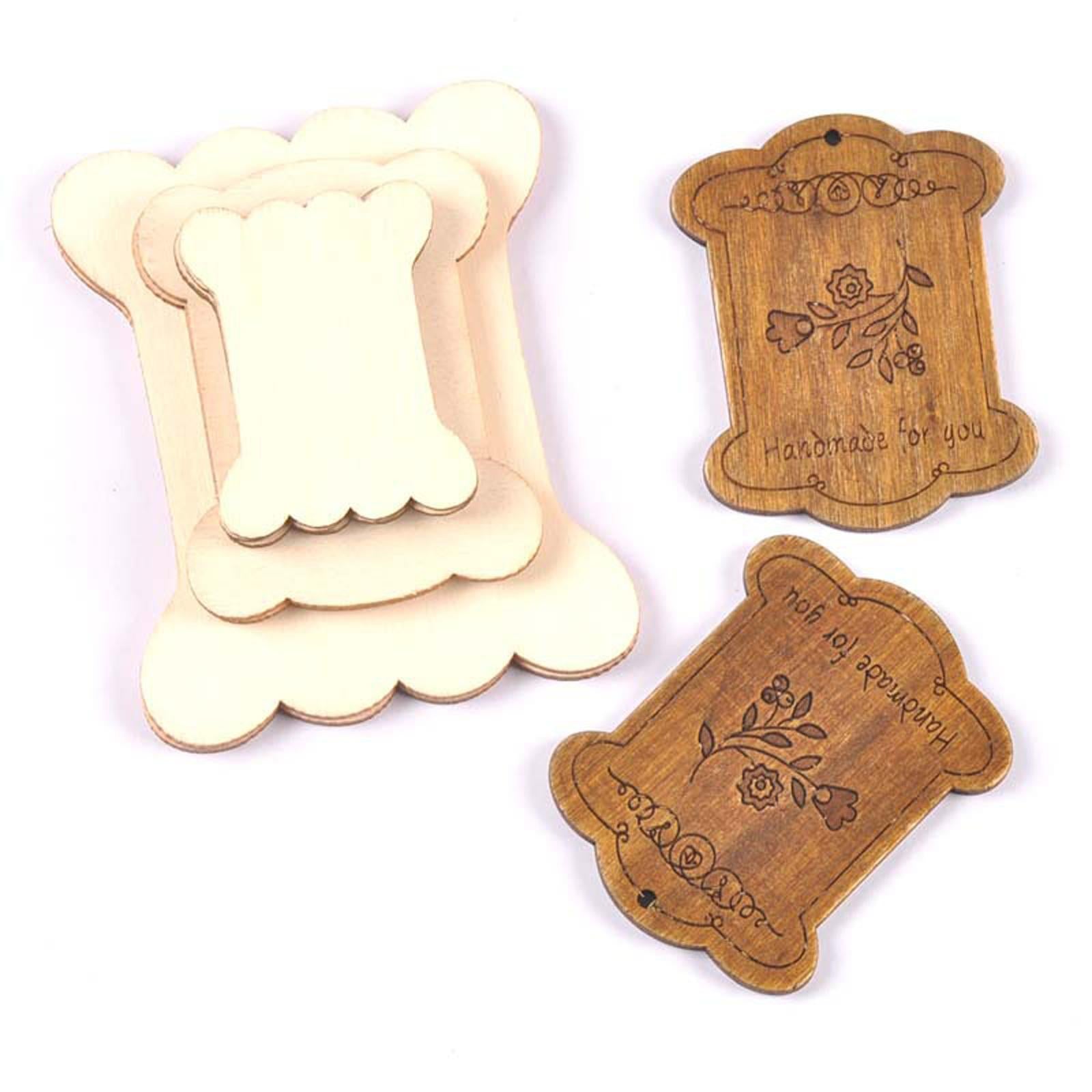 Wooden Floss Bobbins Cross Stitch Cotton Thread Bobbin Flower pattern 10pcs
