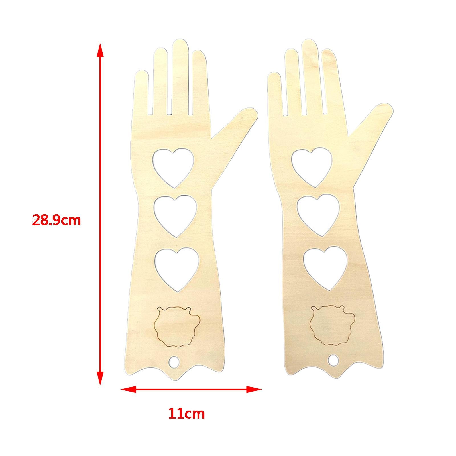 2x DIY Wooden Mitten Blockers Gloves Molds Handmade Knitting Shapes Adult S