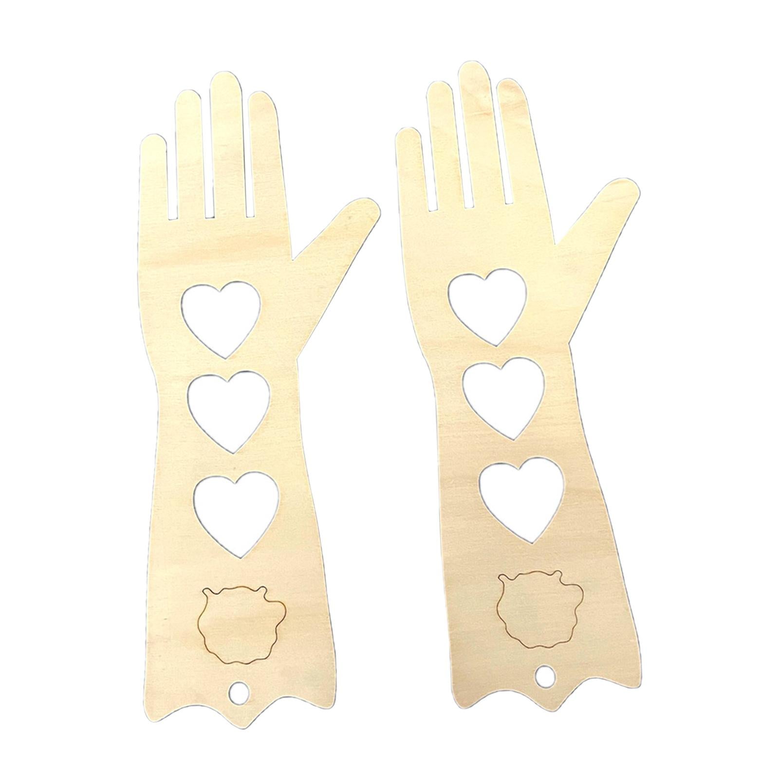2x DIY Wooden Mitten Blockers Gloves Molds Handmade Knitting Shapes Adult S