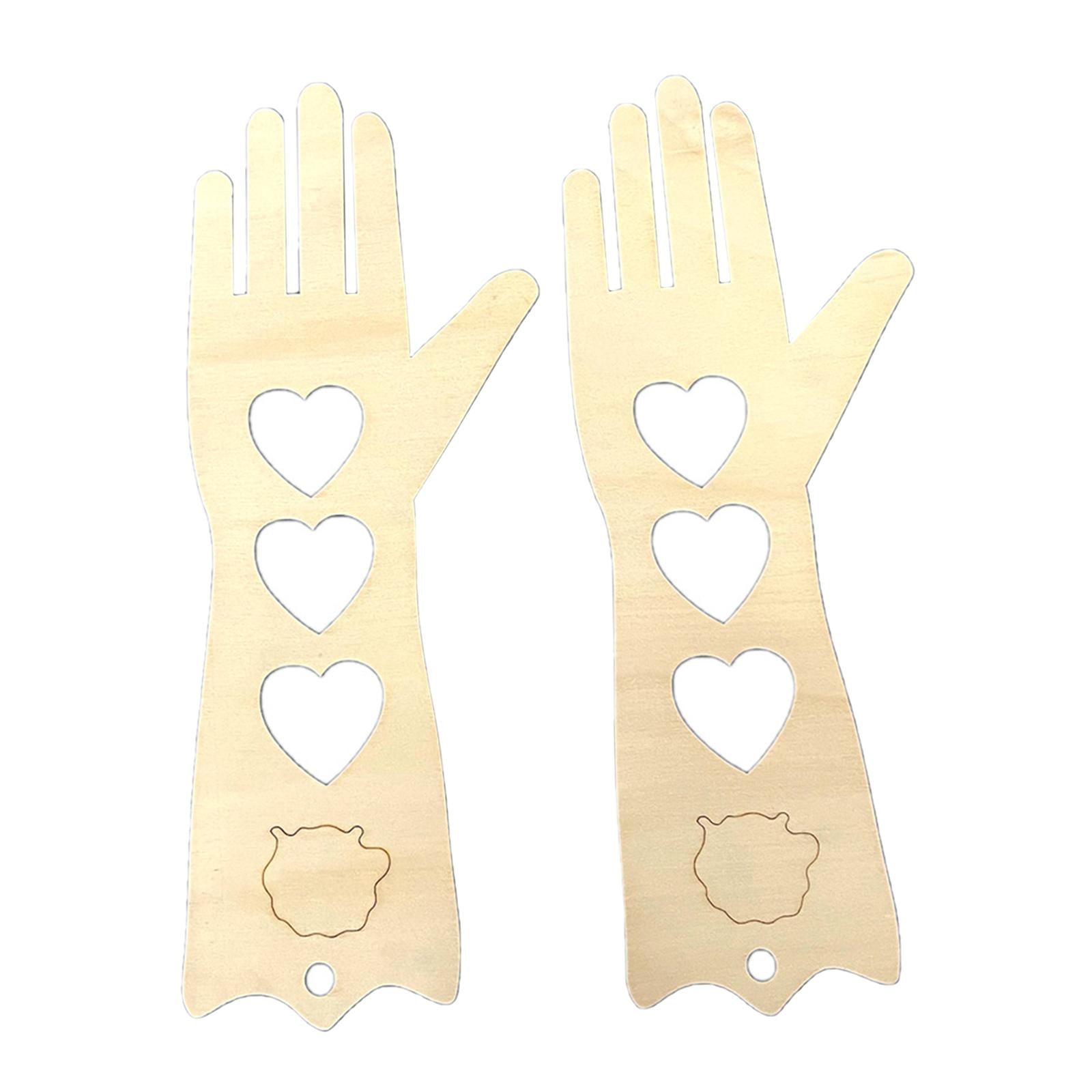 2x DIY Wooden Mitten Blockers Gloves Molds Handmade Knitting Shapes Adult S