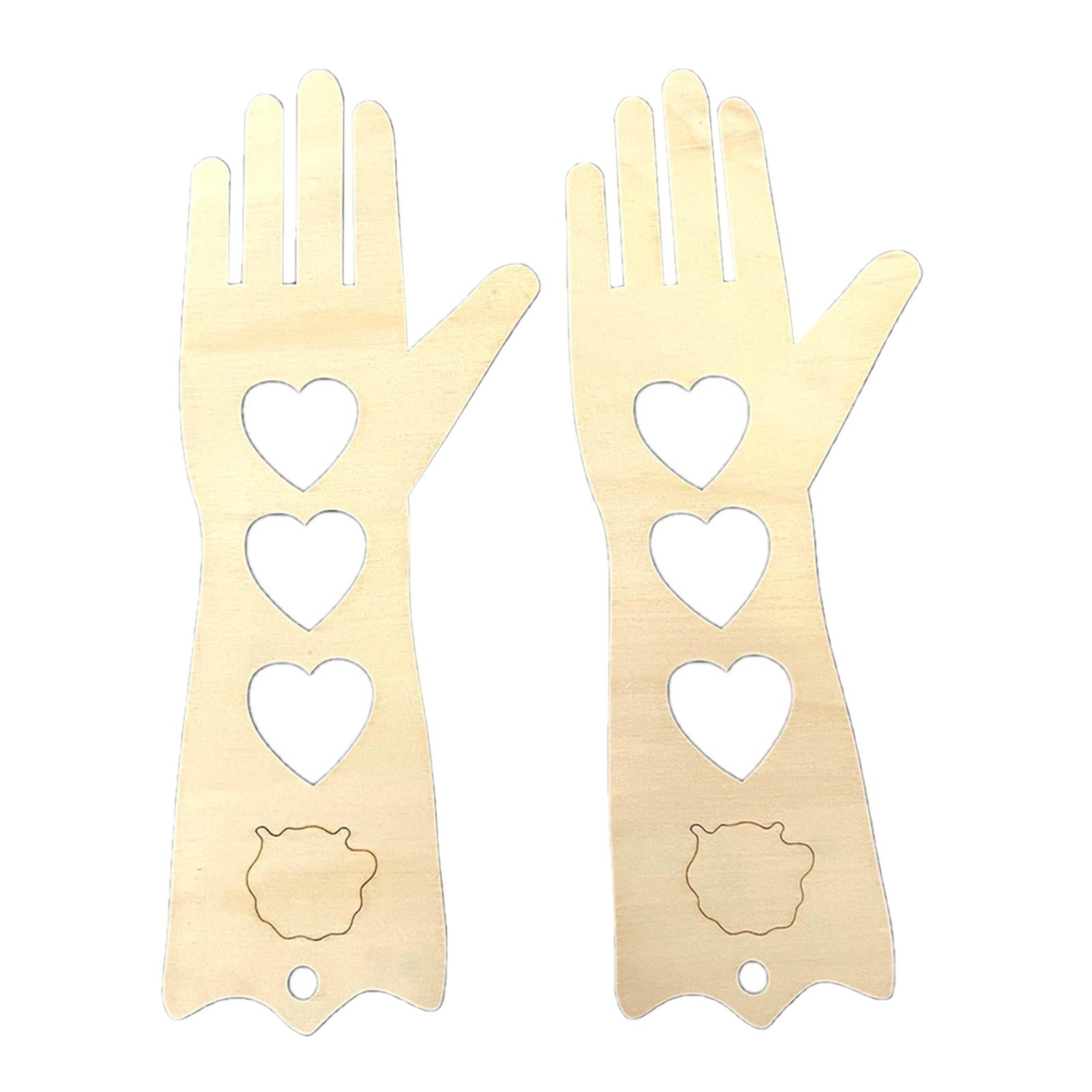 2x DIY Wooden Mitten Blockers Gloves Molds Handmade Knitting Shapes Adult M