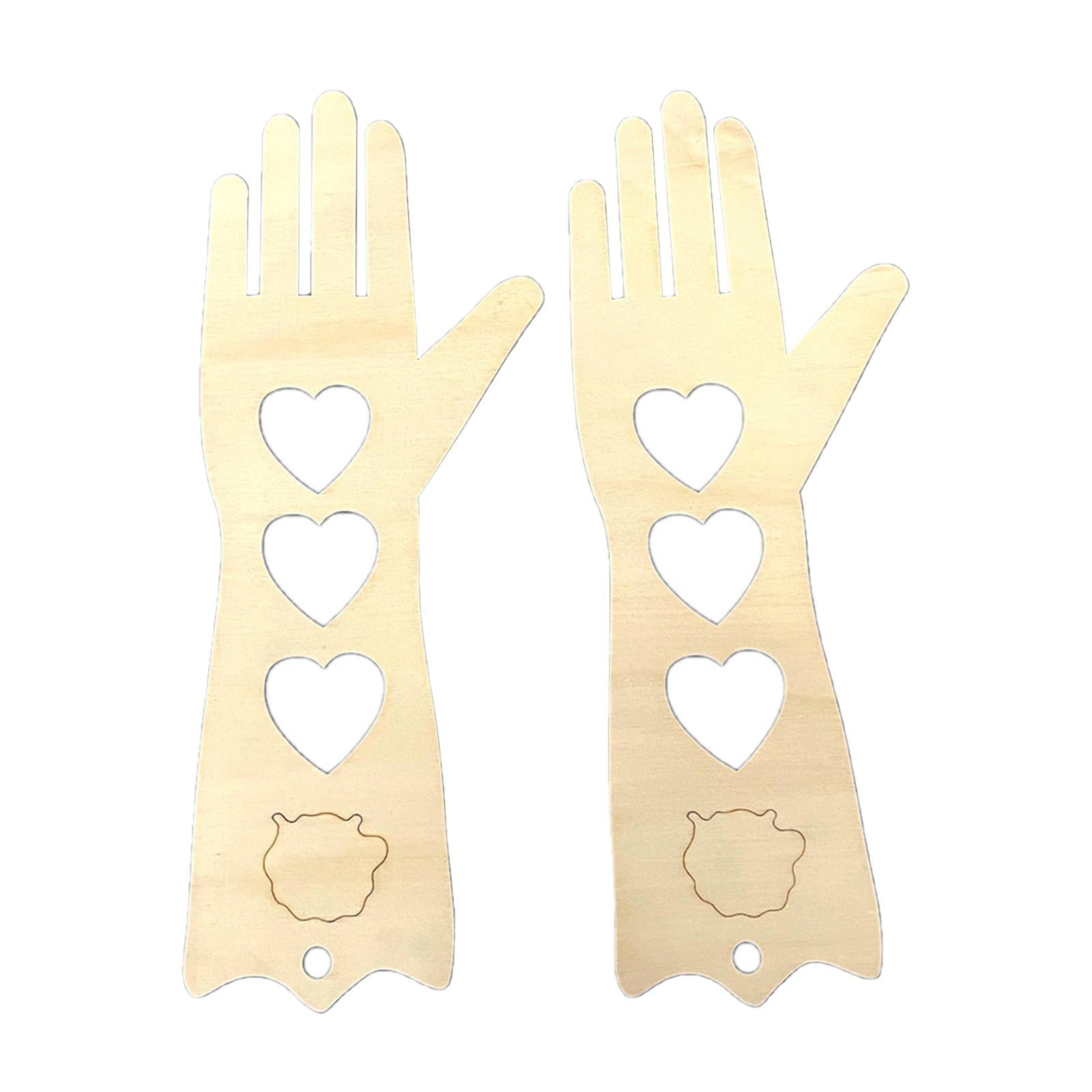 2x DIY Wooden Mitten Blockers Gloves Molds Handmade Knitting Shapes Adult M