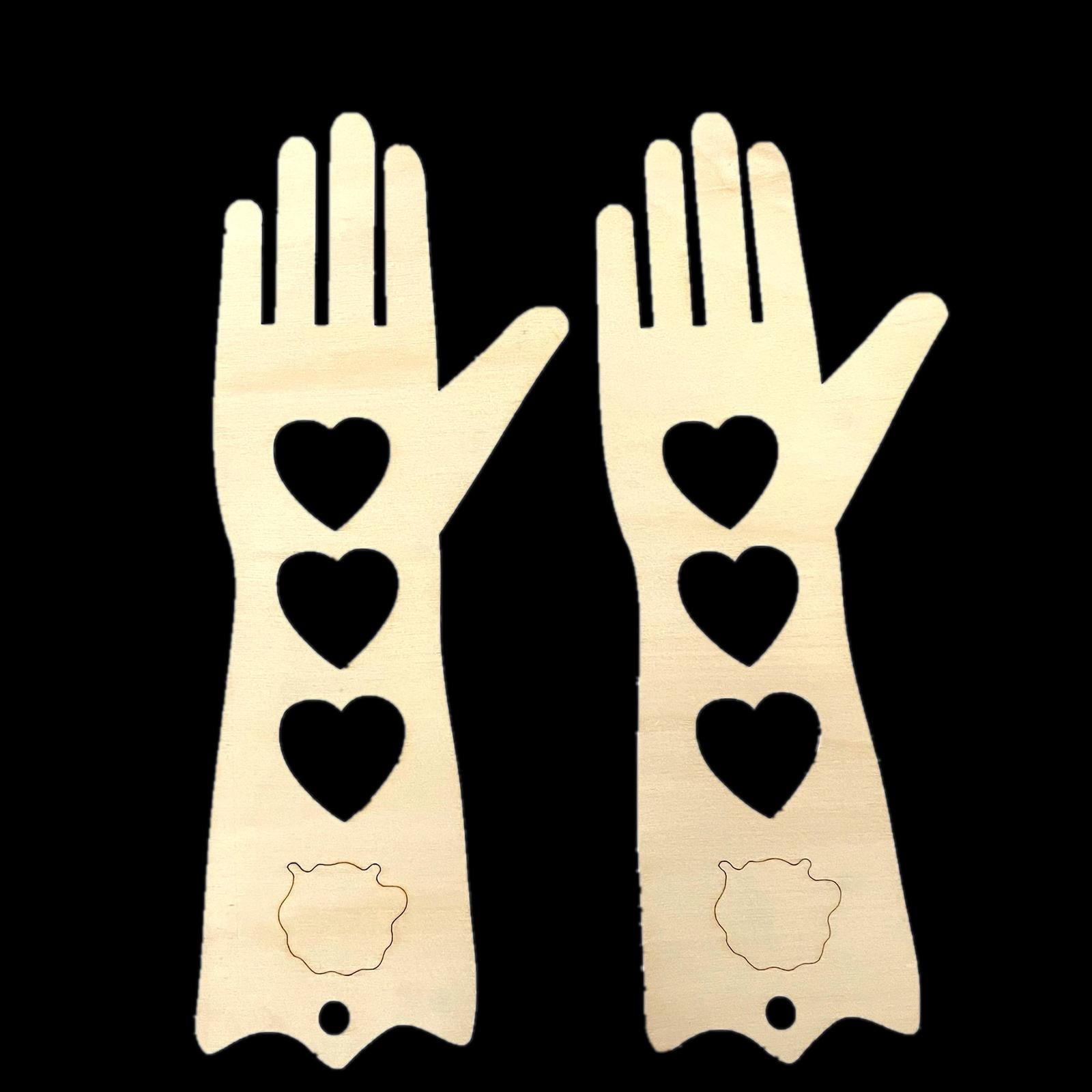 2x DIY Wooden Mitten Blockers Gloves Molds Handmade Knitting Shapes Adult L