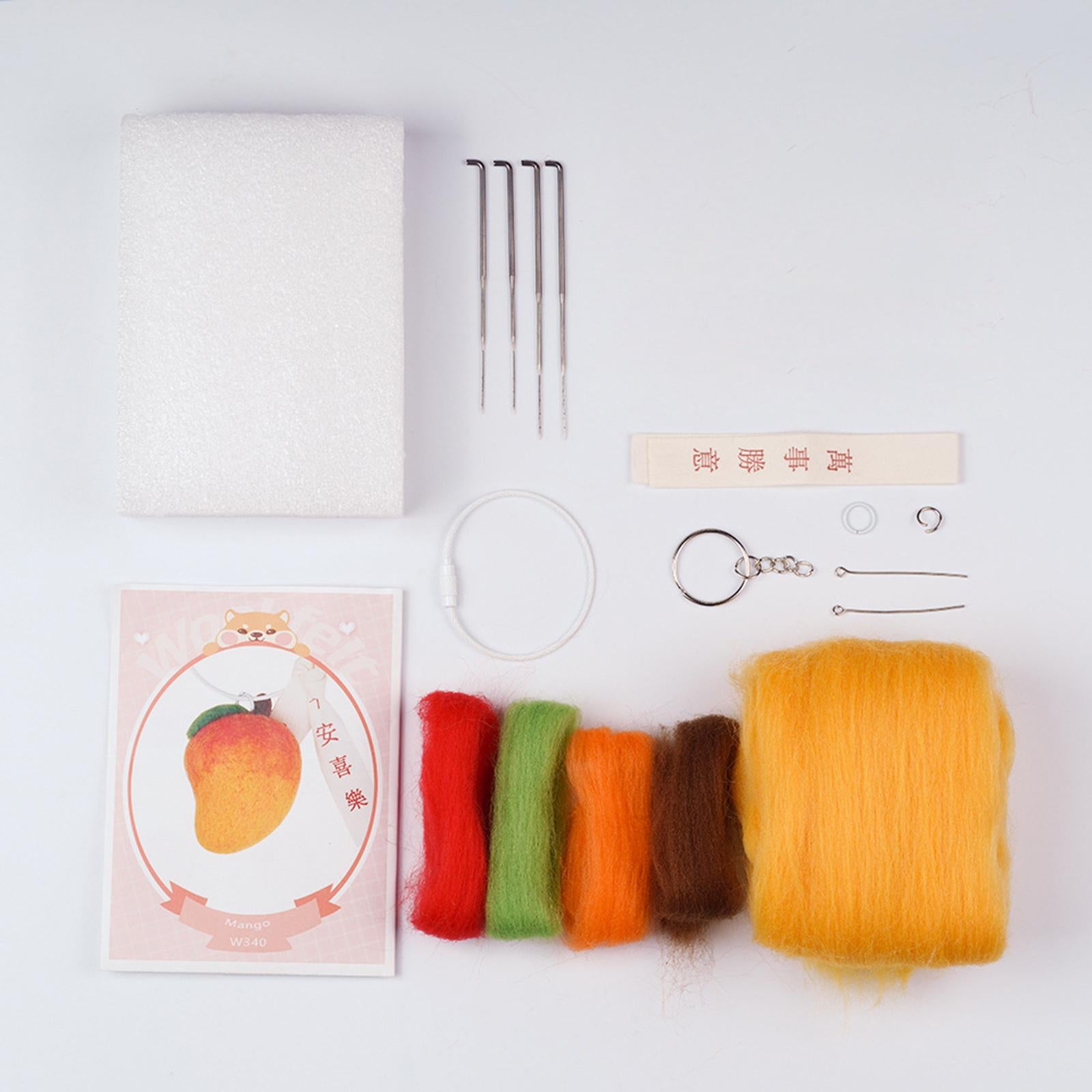 DIY Wool Needle Craft Felting Fruit Poked Starter Beginners Kit Mango