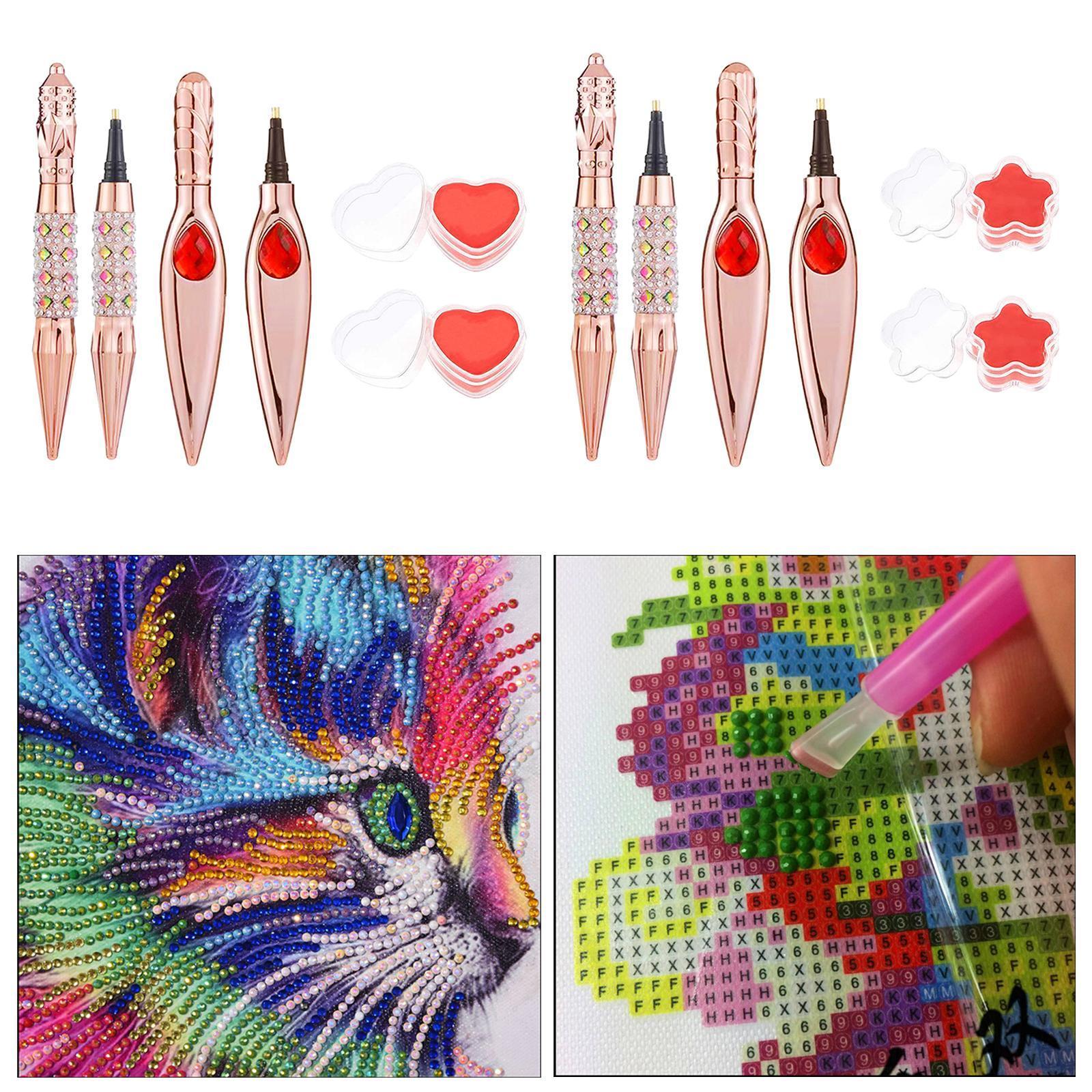 Diamond Painting Pen with Glue Clay Brass Tip for Crafts Hobby Loving Heart