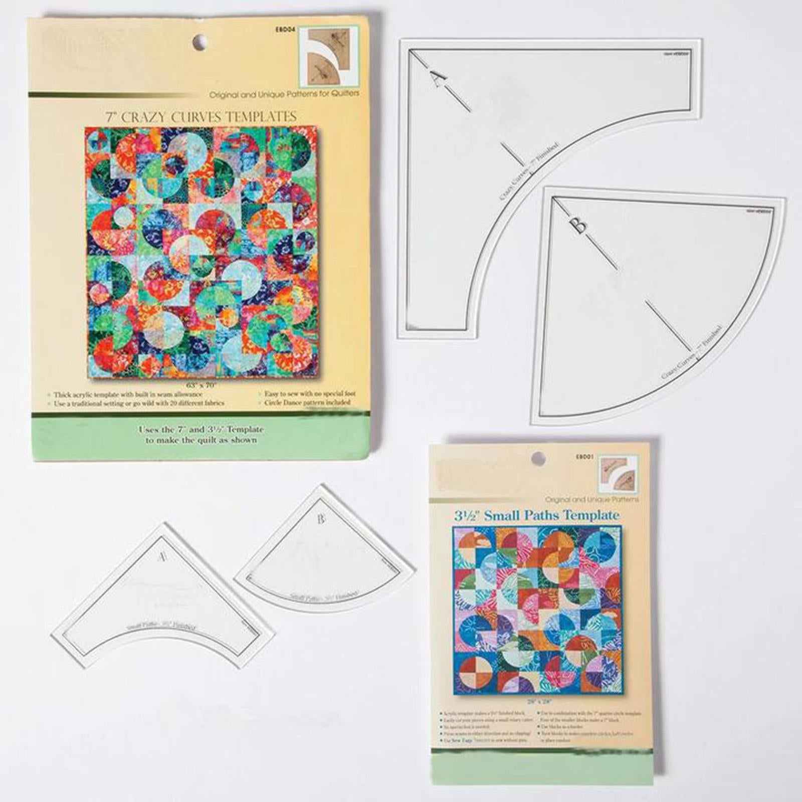 Acrylic Quilting Template DIY Tool Kit Quilt Stencil Ruler 7 inch 2pcs