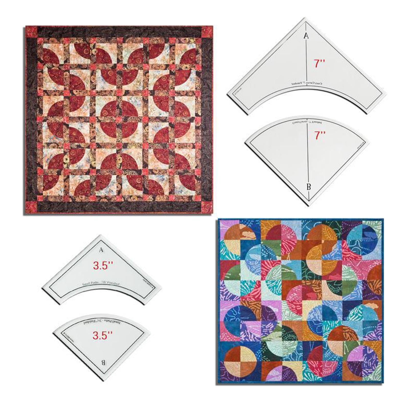 Acrylic Quilting Template DIY Tool Kit Quilt Stencil Ruler 7 inch 2pcs