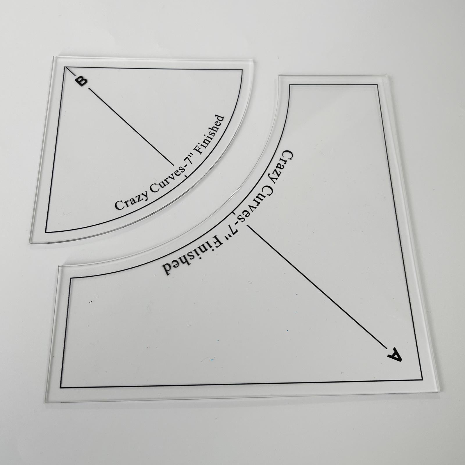 Acrylic Quilting Template DIY Tool Kit Quilt Stencil Ruler 7 inch 2pcs