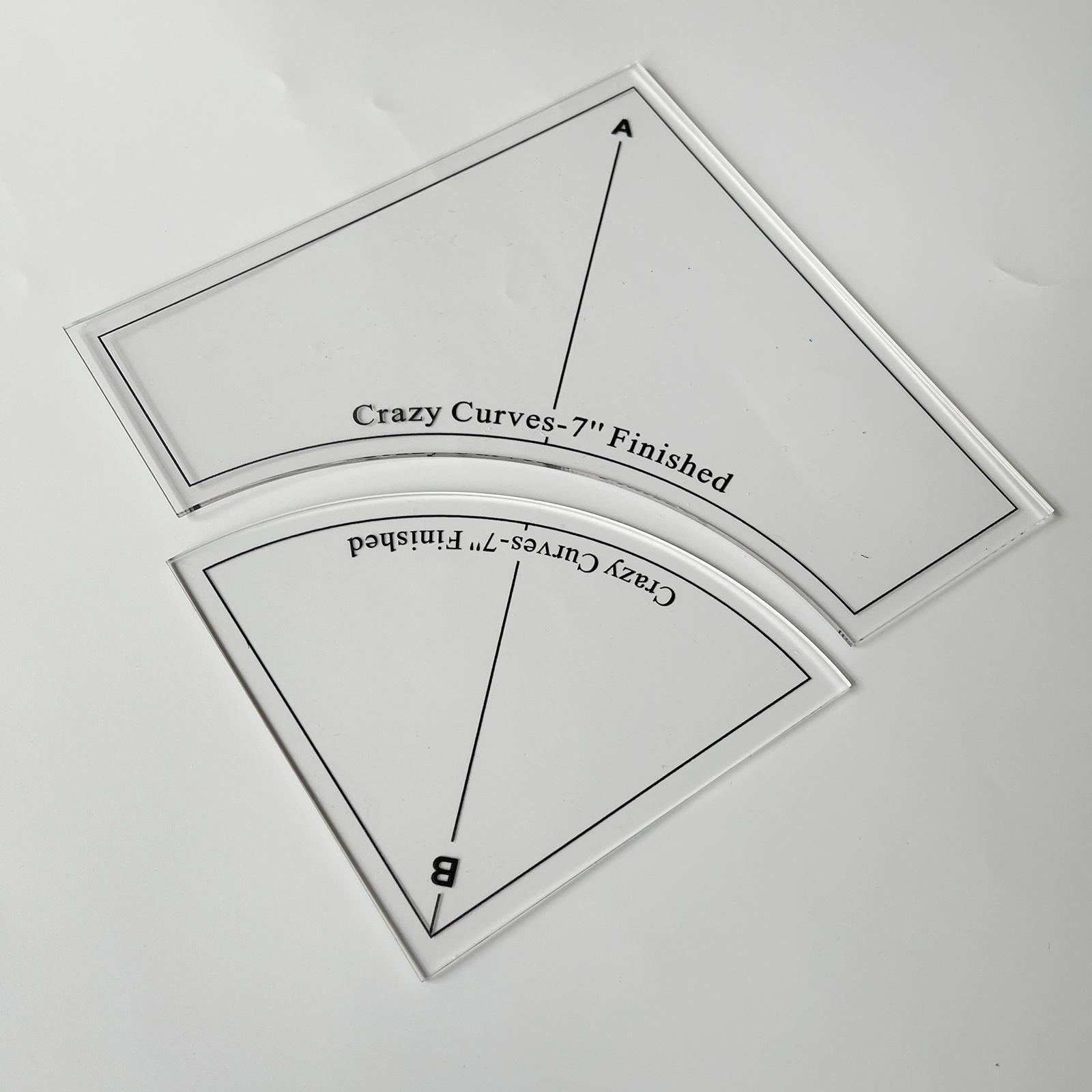 Acrylic Quilting Template DIY Tool Kit Quilt Stencil Ruler 7 inch 2pcs