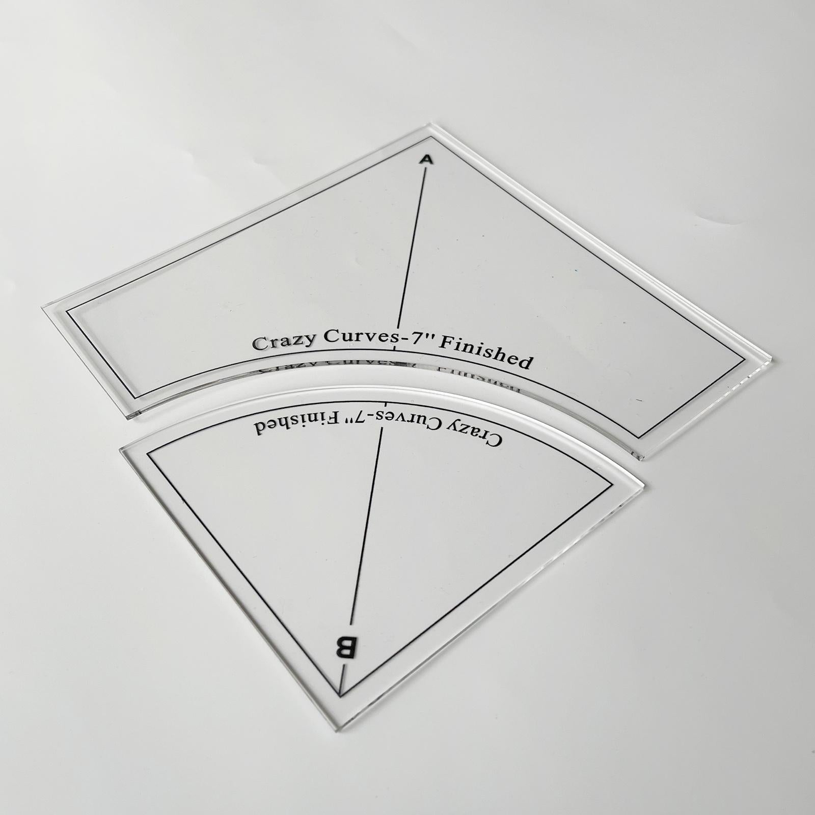 Acrylic Quilting Template DIY Tool Kit Quilt Stencil Ruler 7 inch 2pcs