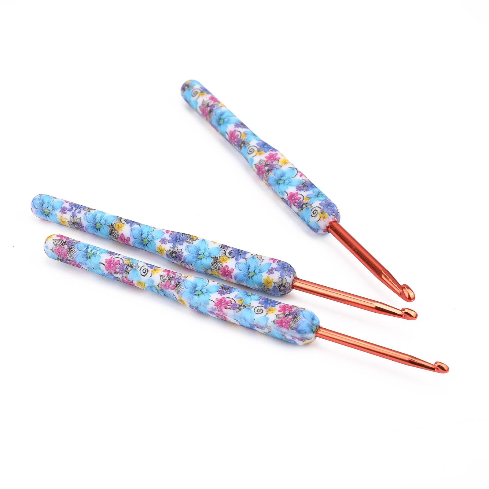 8Pcs Crochet Hooks Set Soft Grip Handles Knitting Needles Aluminum