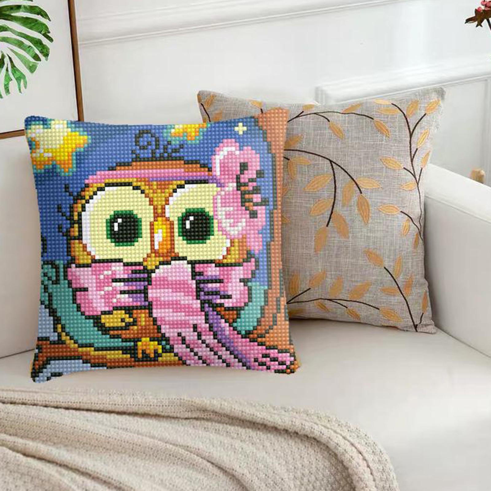 Embroidery Pillow Covers Kit DIY Home Decor for Beginners Kids Owl