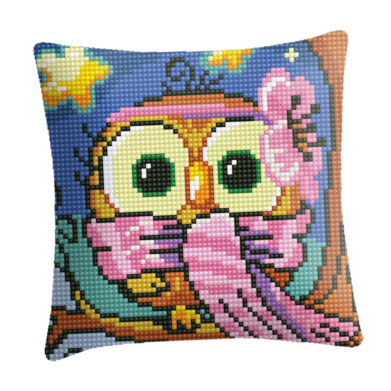 Embroidery Pillow Covers Kit DIY Home Decor for Beginners Kids Owl