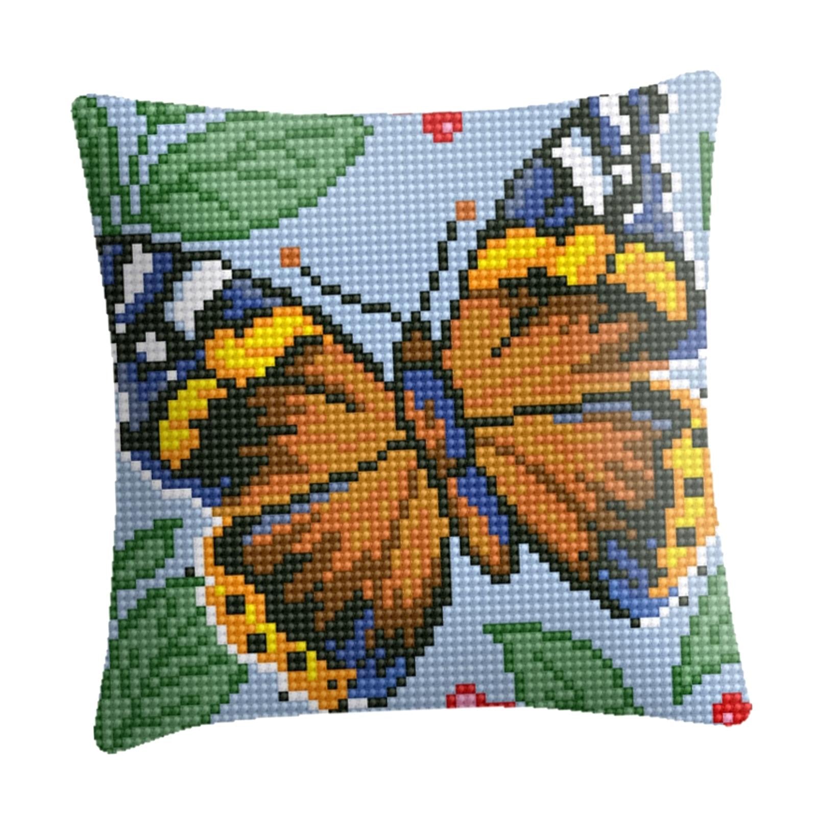 Embroidery Pillow Covers Kit DIY Home Decor for Beginners Kids Butterfly