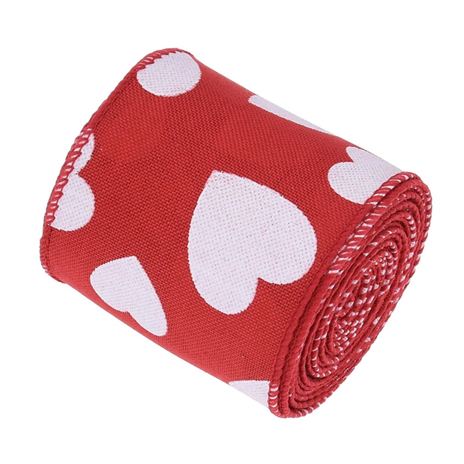 Valentine's Day Assorted Heart Printed Ribbons for DIY Holiday Wedding 3 Rolls