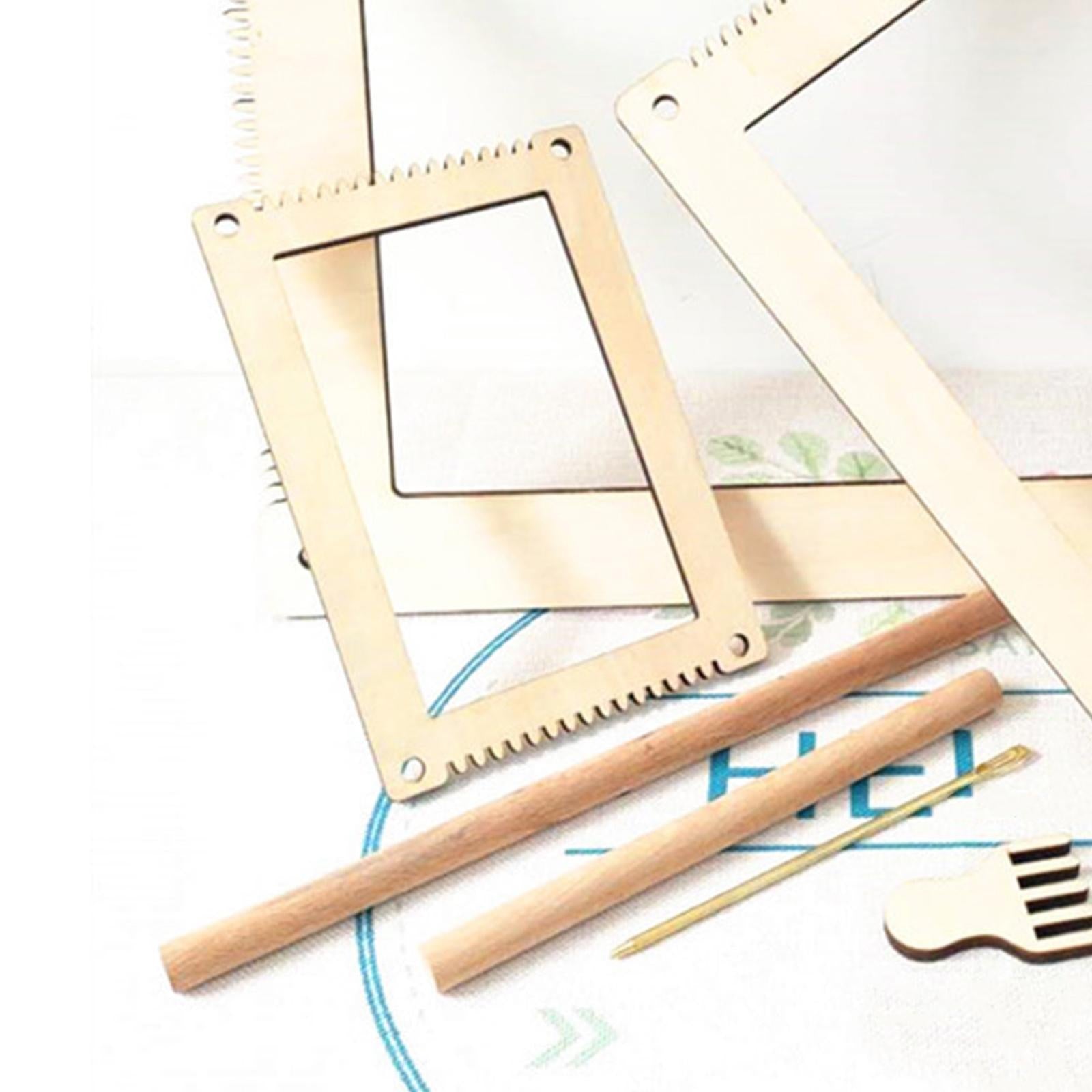 3x Wood Weaving Loom Kit with Needle Multi-Craft DIY Kids Adult Weaver Tool