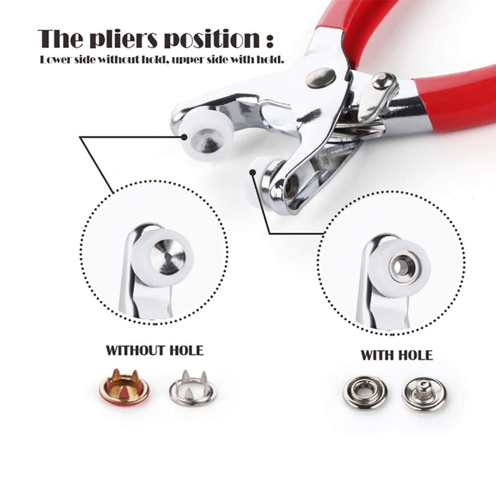 Prong Snap Buttons Kit Tool, W/ Fastener Pliers Studs Clothing Sewing