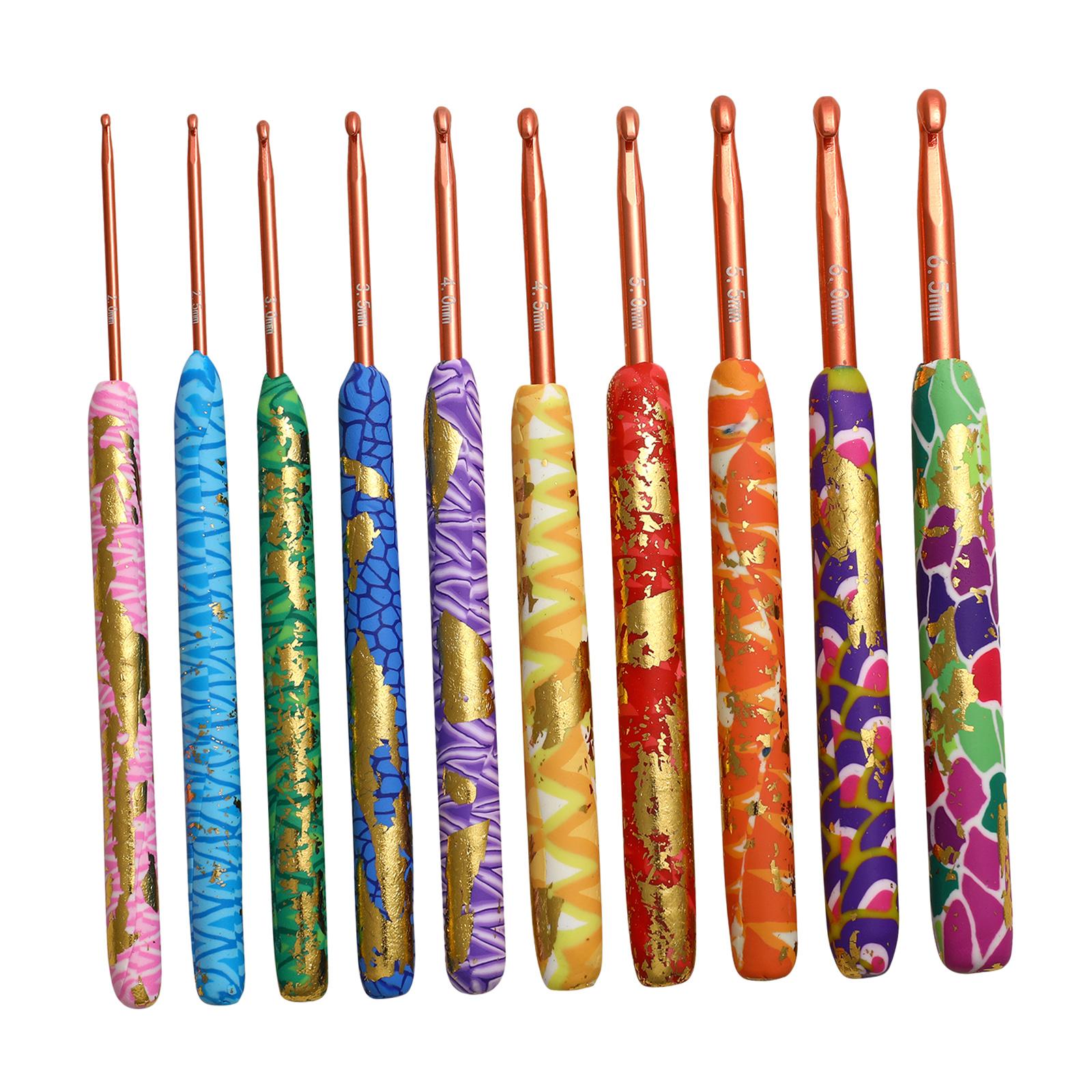 10x Art Aluminum Crochet Hooks Knitting Needles Sewing Craft Tools Supplies
